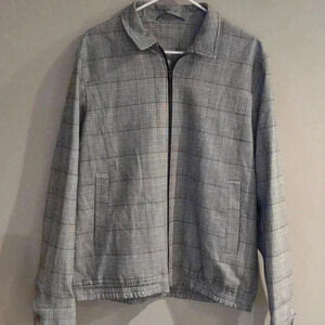 Topman mens large houndstooth‎ full zip lined jacket